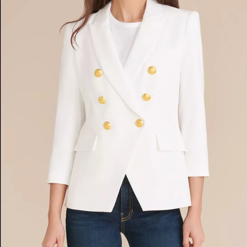 Veronica Beard White Empire Dickey Jacket Size 2
